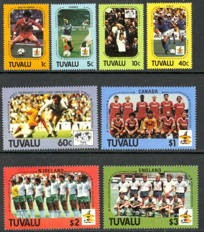 TUVALU 1986 WORLD CUP SOCCER MEXICO Set Sc 364-371 MNH