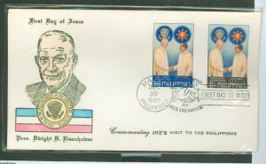 Philippines 823-824 Pres. Eisenhower's Visit to The Philippines 1st Day Cachet, Unaddressed