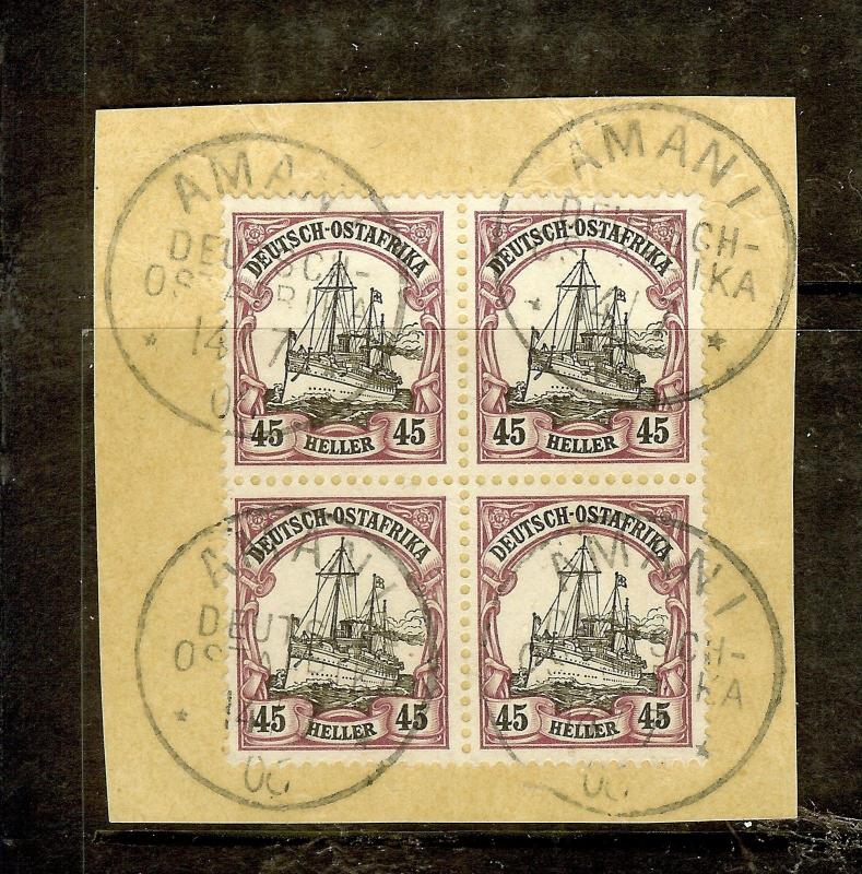 GERMAN EAST AFRICA (B1702B) 45H  BOAT SC28 BL OF 4  AMANI  SON CDS VFU