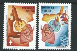 BRAZIL SG1948/9 1982 DISCOVERY OF TUBERCLE BACILLUS MNH