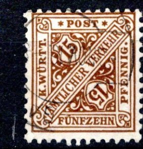 German States Wurttemberg Scott # O125, used