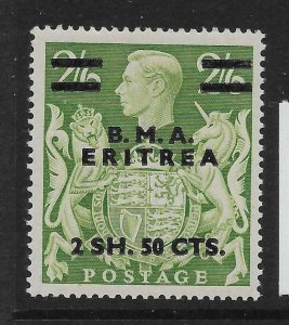 B.O.I.C.-ERITREA SGE11 1948 2s50 ON 2/6 YELLOW-GREEN MTD MINT