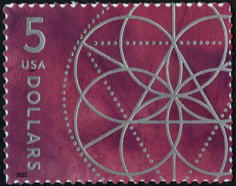 SC#5701 $5.00 Floral Geometry Single (2022) SA