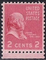 806 2 cent John Adams Stamp mint  OG NH XF