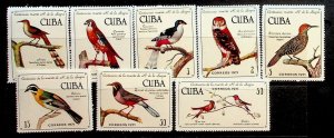 CUBA Sc 1659-66 NH ISSUE OF 1971 - BIRDS