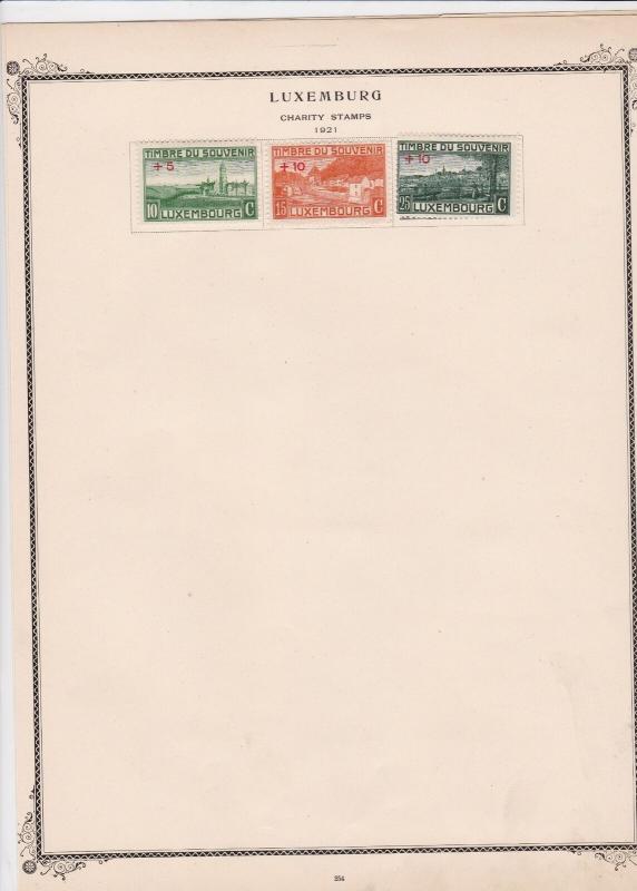 luxembourg stamps on 2 album page ref 13442