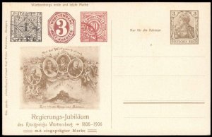 Germany 1906 Baden Wuerttemberg Jubilee Private Ganzsachen Postal Card Co G68547