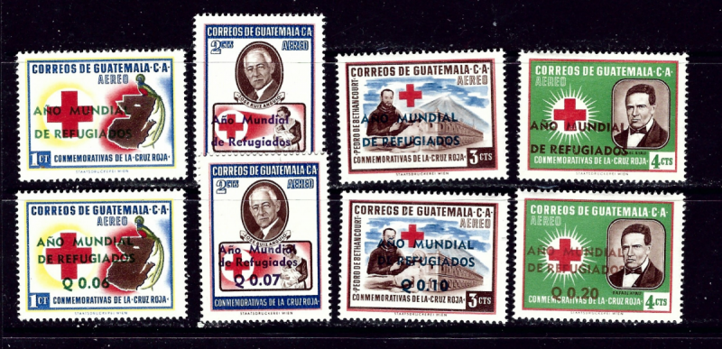 Guatemala C235-42 MNH 1960 overprints and surcharges