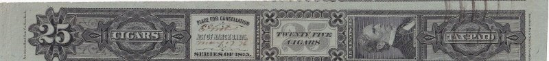 25 Cigar Tax Stamp, Springer #TC96b, series of 1875 (55741)