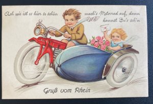 1919 Bonn Germany Picture Postcard Cover Locally Used Motorcycle Greetings