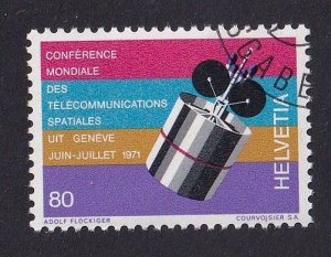 Switzerland  #528  cancelled  1971  satellite 80c