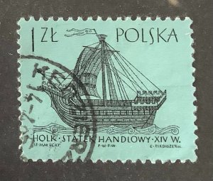 Poland 1963 Scott 1130 used - 1 Zt,  Sailing ships,  16th century Holk