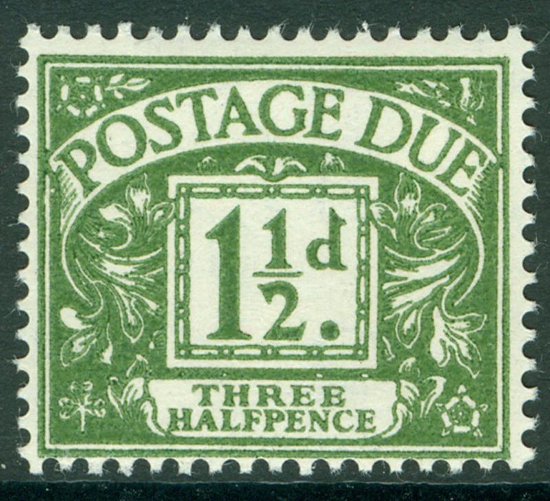 SG D58 1½d green NH MINT. WMK MULT CROWN