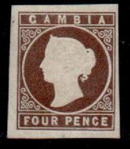GAMBIA SG1 1869 4d BROWN MTD MINT