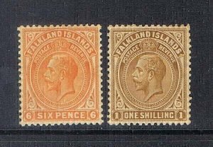 Falkland Islands 1921 KGV Sc 46-7 MH