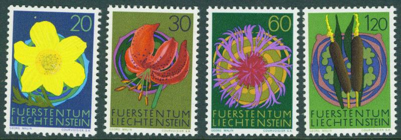 LIECHTENSTEIN Scott 500-503 MNH** 1972 Munich Flower set 