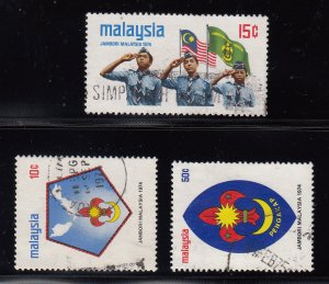 Malaysia Scott #115-117 Used