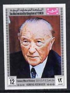 Yemen - Royalist 1969 Famous Men of History 12b Adenauer ...