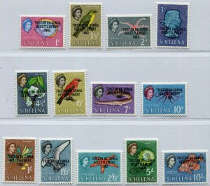 QEII TRISTAN DA CUNHA 1963 SET SG & SCOTT 55-67 PERFECT MVLH