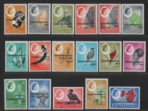 $Swaziland Sc#143-159 M/NH/VF, complete set, Cv. $34.20