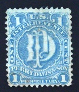 Scott #RS75a - 1c Blue - Old Paper - Perry Davis & Son