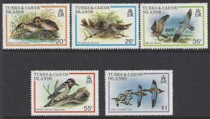 Turks & Caicos #425-9  MNH set, various birds, issued 1980