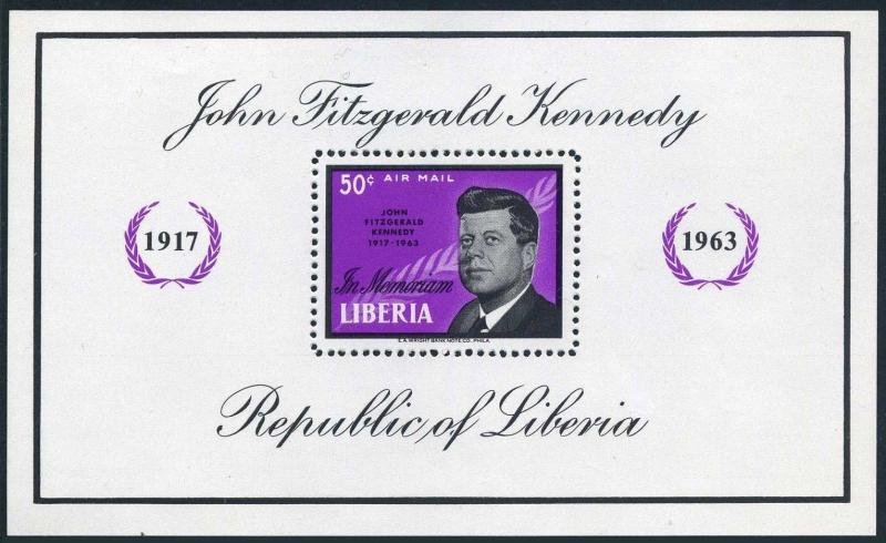 Liberia C161,C161 imperf,MNH.Michel 618 Bl.29A-29B. President John Kennedy,1964.