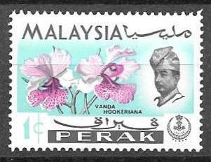 Malaysia Perak 1c Flower issue of 1965, Scott 139 MNH