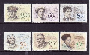 New Zealand-Sc#987-92-unused NH set-Heritage-The Achievers-1990-id3-