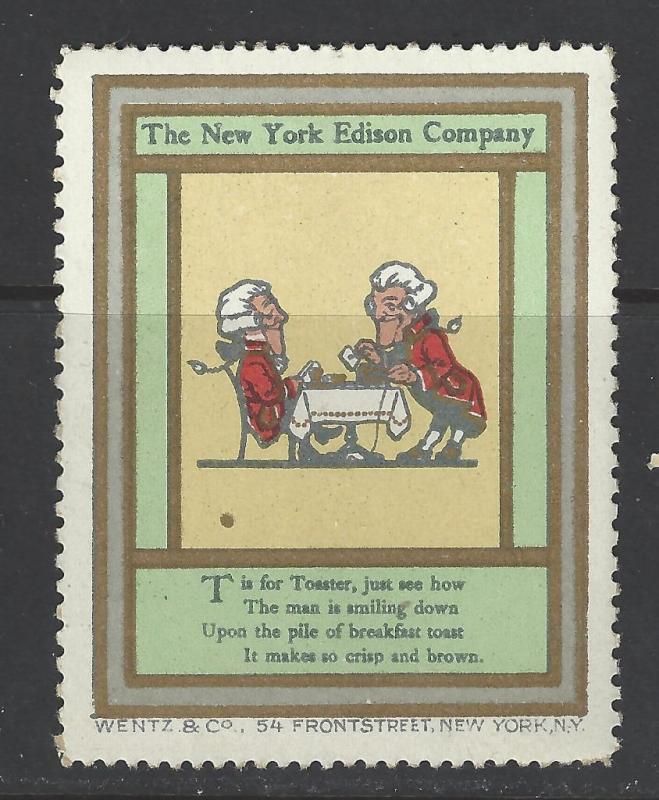 Early 1900s NY Edison Electrical Co Promotional Poster Stamp - Many Diff (AW90)