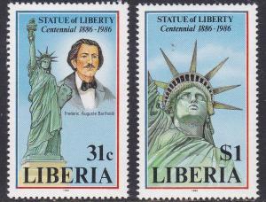 Liberia # 1047-1048, Statue of Liberty, NH