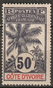 Ivory Coast 1906 Sc 32 MH* thin
