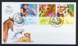 ISRAEL STAMPS  2009 ANIMAL ASSISTED THERAPY FDC DOG HORSE DOLPHIN  FAUNA