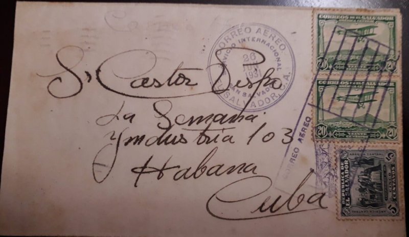 O) 1931 EL SALVADOR, CONSPIRACY OF 1811 5c, MAIL PLANE OVER SAN SALVADOR 20c,