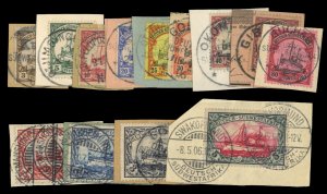 German Colonies, German South West Africa #13-25 Cat$285.15, 1901 Yacht, comp...