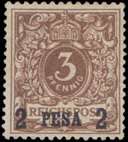 German East Africa #1, Incomplete Set, 1893, Hinged