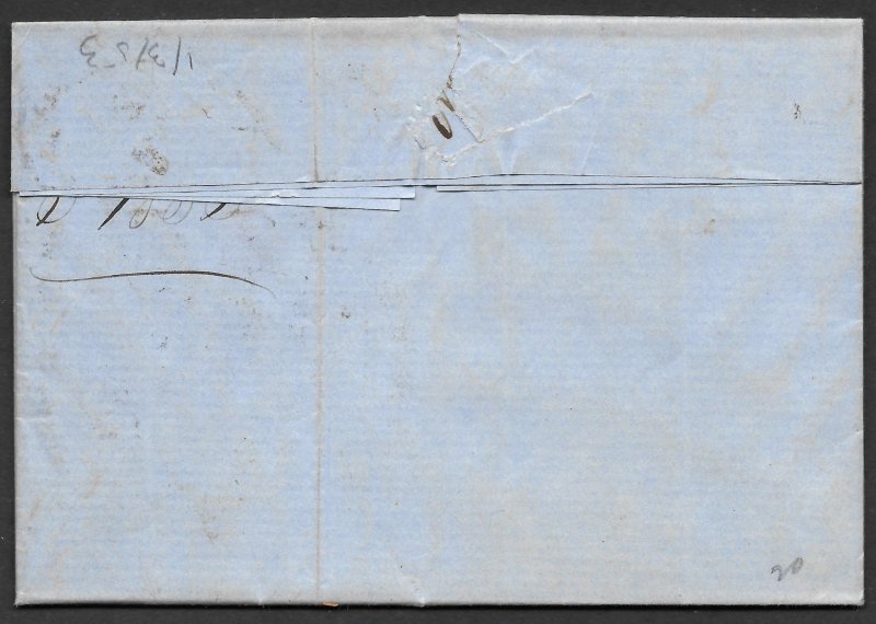 Doyle's_Stamps: 1853 Cover Maine to Mass. Postal History w/Scott #11A