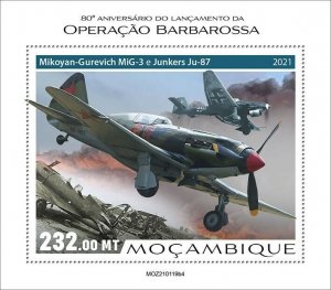 Mozambique 2021 MNH Military Stamps WWII WW2 Operation Barbarossa 1v S/S IV 