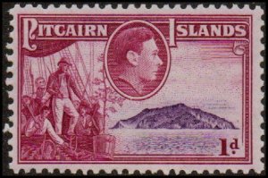 Pitcairn Islands 2 - Mint-NH - 1p F. Christian / View From Ship (1940)(cv $1.50)