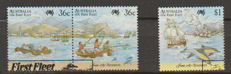Australia SG 1064a  se-tenant pair and SG 1066 VFU with First Day cancel  