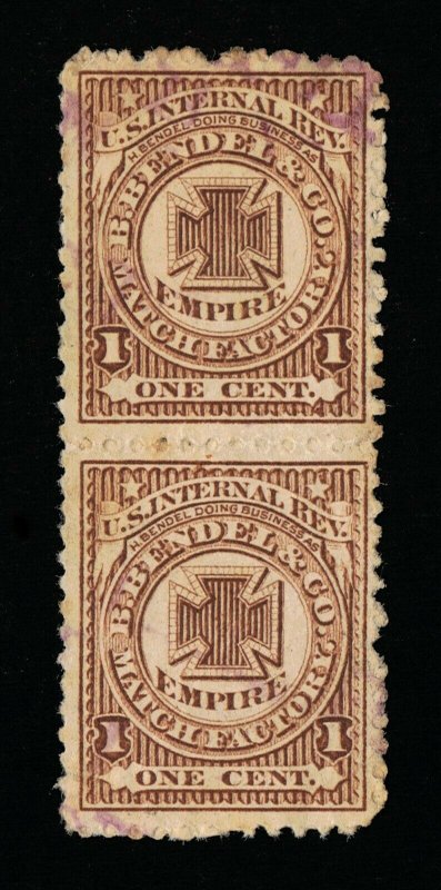 GENUINE SCOTT #RO26d PAIR PRIVATE DIE H.BENDEL MATCH WATERMARKED-191R  #13430