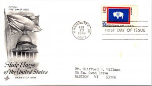 FDC 1976 SC #1682 Artcraft Cachet, Wyoming - Washington DC - Single - J1326