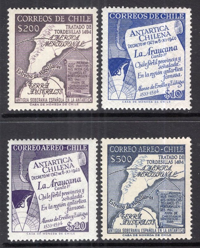 Chile 310-311,C199-C200 MNH VF