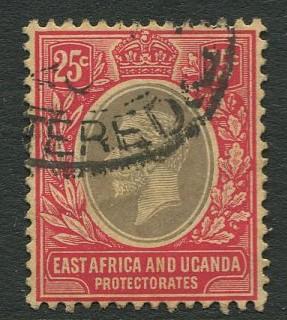 East Africa & Uganda - Scott 46 - KGV Definitive -1912 - Used -Single 25c Stamp