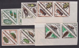 Central African Republic, Scott J1-J12, MNH IMPERFORATE blocks