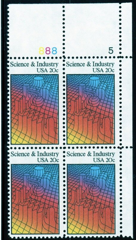 US  2031  Science and Industry 20c - Plate Block of 4 - MNH - 1983 - 888-5  UR