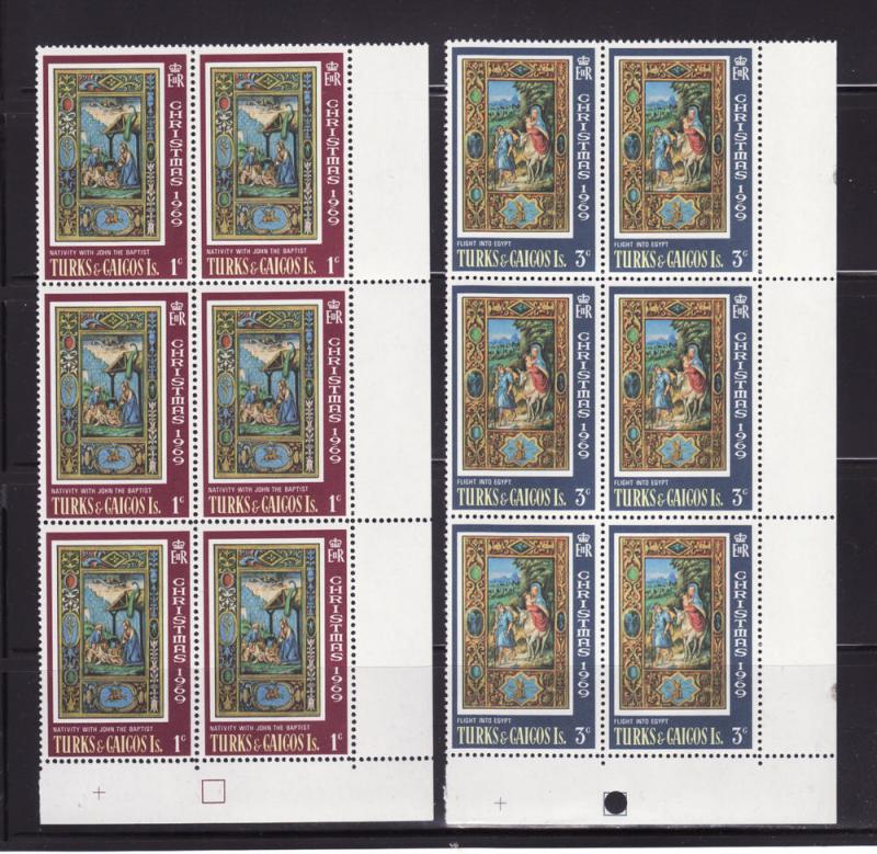 Turks and Caicos Islands 196-197 Blocks MNH Christmas (B)