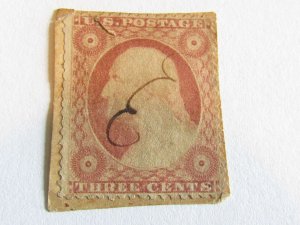 US Stamps, Set of 2 Stamps, Scott.# 25 used, Mixed condition, some imperfections