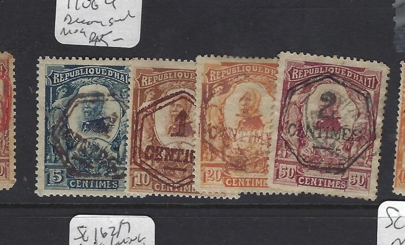 HAITI  (PP0701B)   1906 1C AND 2C SURCH   4   STAMPS  MOG