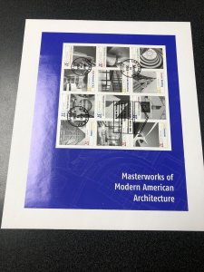 US 3910 Cancelled Masterworks of Modern American Architecture Souvenir Sheet